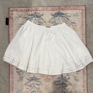 J. Crew white cotton ric rac trim mini skirt